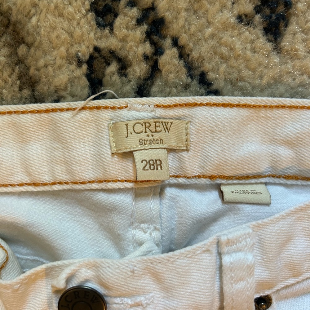 J. Crew White Straight Leg Jeans with Premium Denim